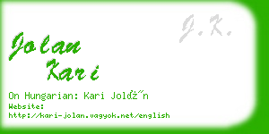 jolan kari business card